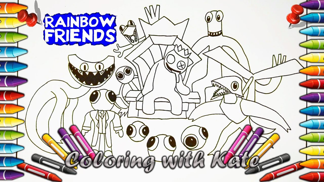RAINBOW FRIENDS CHAPTER 2 COLORING PAGES / COLOR ALL NEW MONSTERS RAINBOW  FRIENDS 2 
