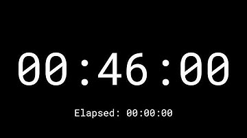 46 Minutes Countdown Timer Clock With Elapse Time and Loud Alarm In The End (HD - 1080p)