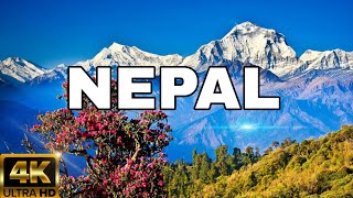 FLYING OVER NEPAL (4K UHD) - AMAZING BEAUTIFUL SCENERY &amp; RELAXING MUSIC