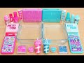 Pink vs Teal - Mixing Makeup Eyeshadow Into Slime ASMR