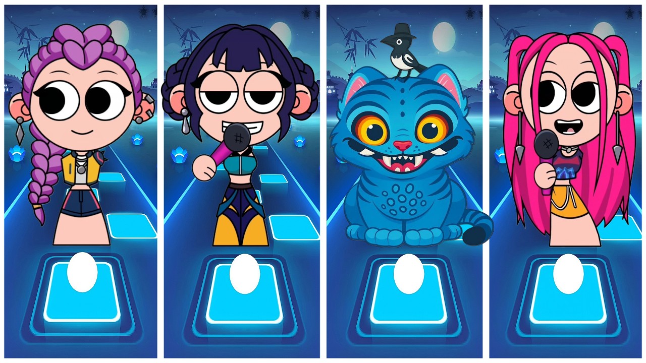 Kpop Demon Hunters 🆚 SAJA Boys 🎮 Tiles Hop EDM RUSH