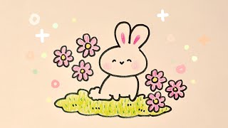 How to Draw a Cute Bunny 🐰 | 귀여운 토끼 그림 그리기 | 밑그림 부터 색칠까지 | Easy Drawing Idea and Tutorial