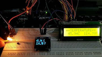 Temperature measurement using Arduino and Temperature sensor LM35 and display on LCD and OLED