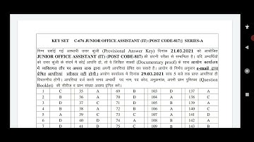 HPSSC JOA (IT) Post code - 817 Official Answer Key 2021