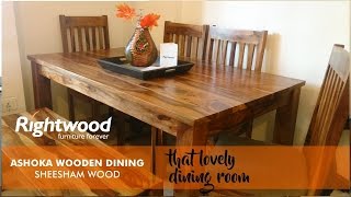 Eight 8 seater Dining table with chairs and bench. Solid sheesham wood by skilled craftsmen from Rajasthan, India. This is our most 
