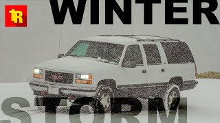 Built 1995 Suburban WINTER STORM DRIVING!!