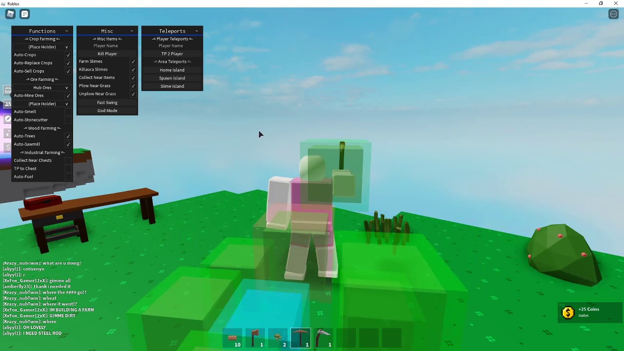 Skyblock New Roblox Script Pastebin Free Not Clickbait Auto Farm Slime Auto Pick Near Item Stayhome Youtube - free roblox items script pastebin