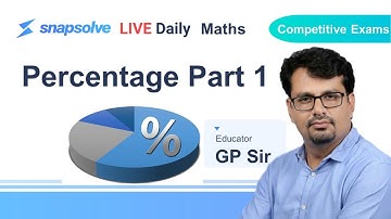 ⭕ Aptitude Building Series | Percentage Part 1 | GP Sir | #Aptitude #Exams #Tricks #Quiz