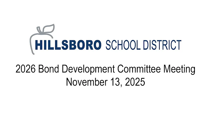 2026 Bond Development Committee Meeting, October 30, 2025, Hillsboro School District