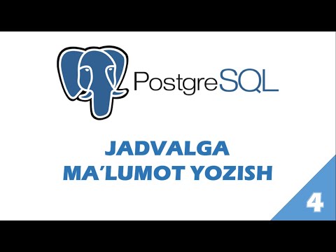 Video: PostgreSQL-da ma'lumotlar bazasini qanday yarataman?
