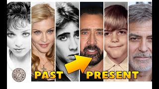 Celebrities Then and Now with Their Younger Selves - Madonna, Nicholas Cage, George Clooney