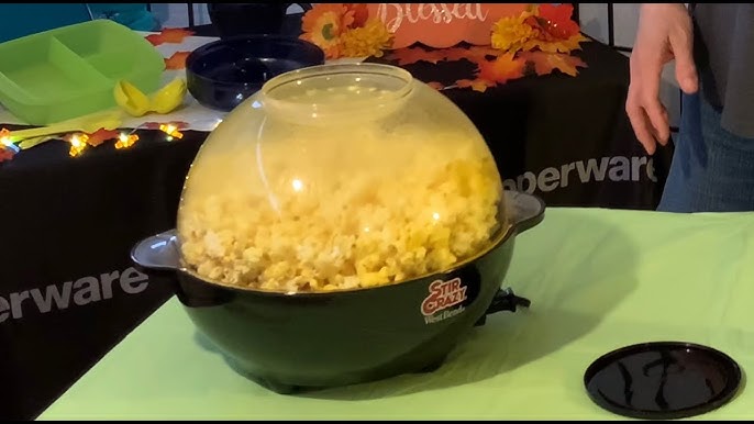 West Bend 82707B Stir Crazy Electric Hot Oil Popcorn Popper Machine with Rod Lid