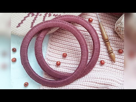 Круглые ручки для вязаной сумки / Round bag handles - YouTube