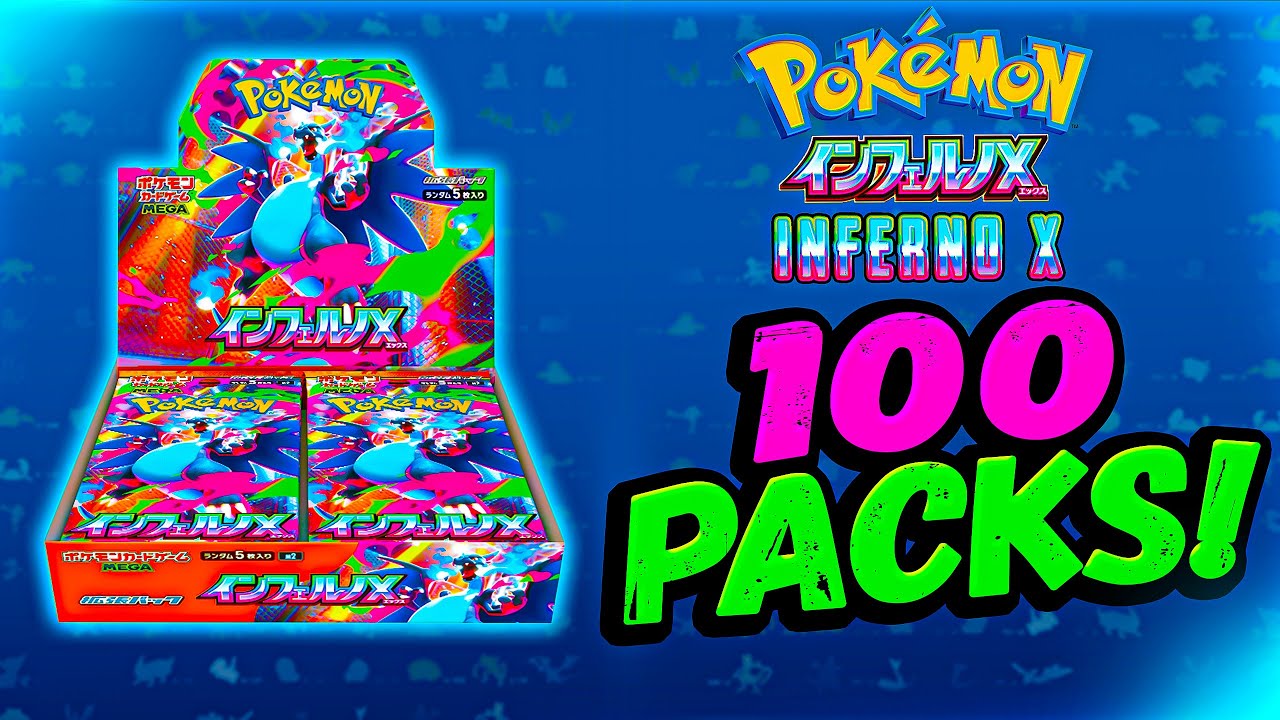 Открываем 100 японских бустеров Pokémon Inferno X!