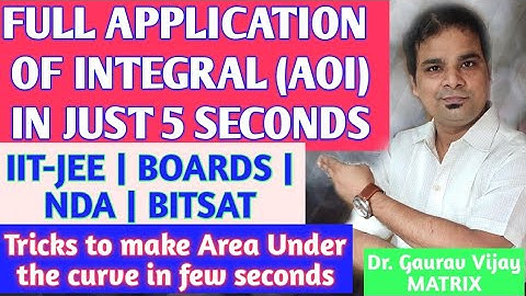 TRICKS OF APPLICATION OF INTEGRAL | IIT-JEE | NDA | BITSAT | All Entrance Exam | DGV SIR | MATRIX