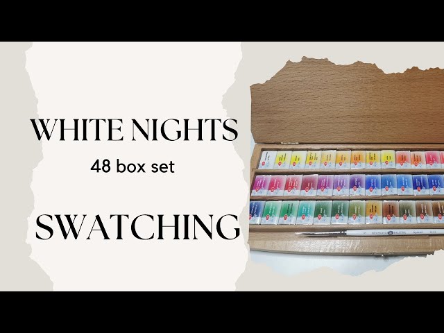 48 Watercolor Paint Set St.petersburg White Nights Gift Beech Box