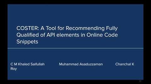 COSTER: A Tool for Recommending Dully Qualified Names of the API Elements in Online Code Snippets