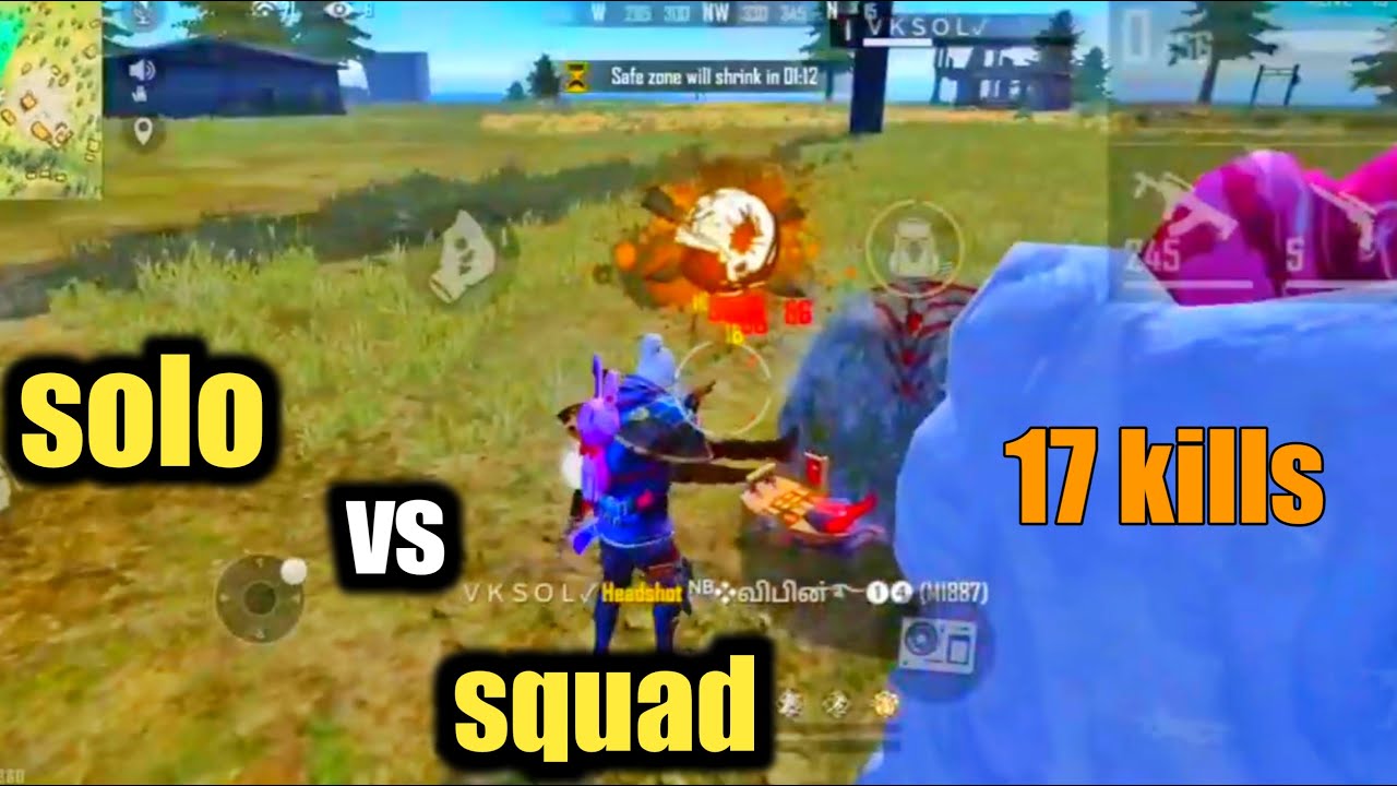 Solo vs Squad Gameplay || Full Rush Gameplay || vksol gaming - YouTube