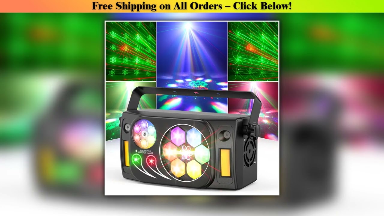 U'King 80W 6IN1 Bee Eye LED Stage Laser Light RGBW LED Beam Patterns Stage Light Strobe Effect for