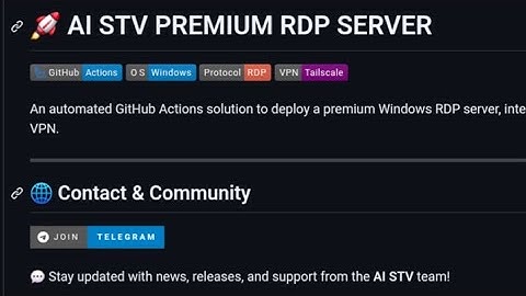 ⚡ AI STV RDP Server – Free Windows VPS with GitHub Actions