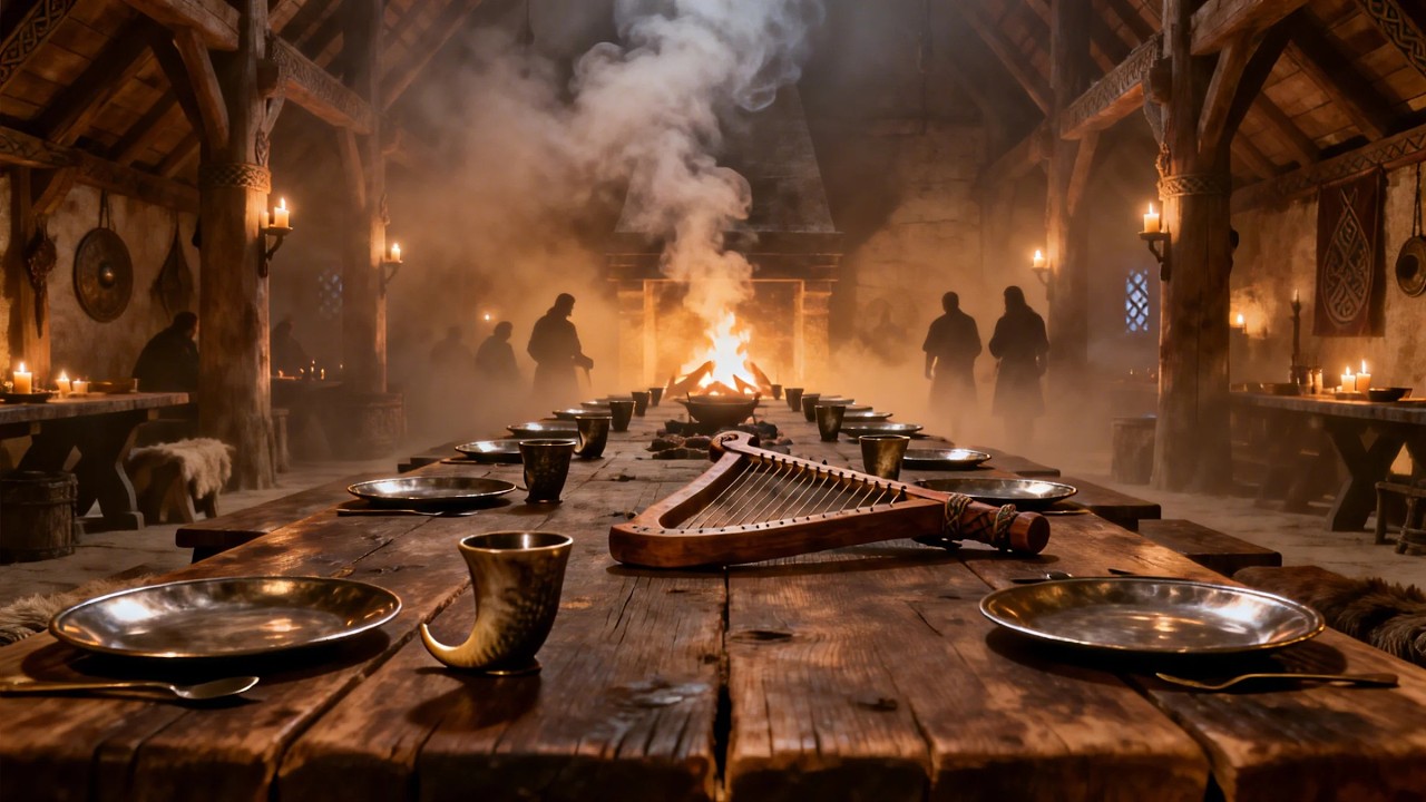 Бдение у очага длинного дома в древнескандинавском стиле