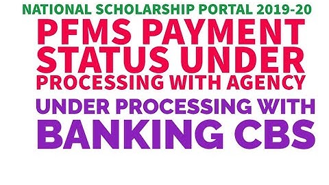 NSP 2019-20 | PFMS payment status Under processing with Agency & Banking CBS |