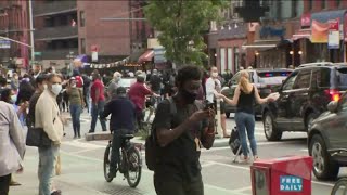 Huge protests moves through Upper East Side