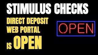 The irs direct deposit web portal is open! this for anyone who did not
have a tax filing obligation in 2019 and wants to give their
deposit...