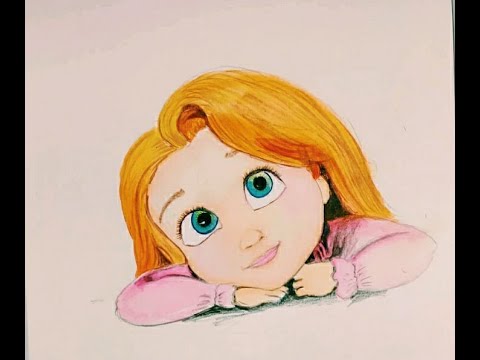 Tangled Easy way to draw Rapunzel - YouTube