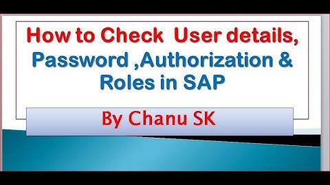 How to Check  User details, Password ,Authorization & Roles in SAP??