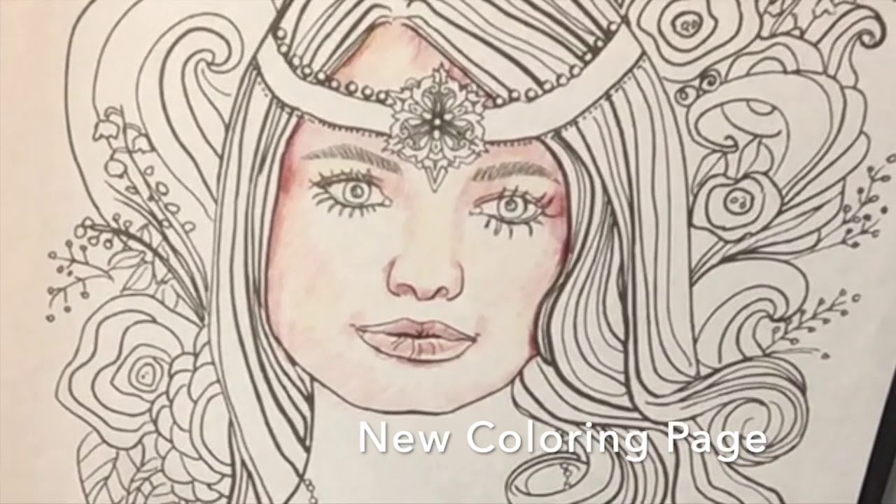 Adult Coloring Pretty Face, Coloring for Adults, Coloring Pages ...