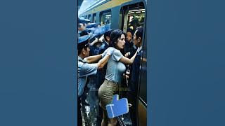 Trapped Outside… Tokyo Rush Hour Chaos 🚇💦 | AI Girl #shorts