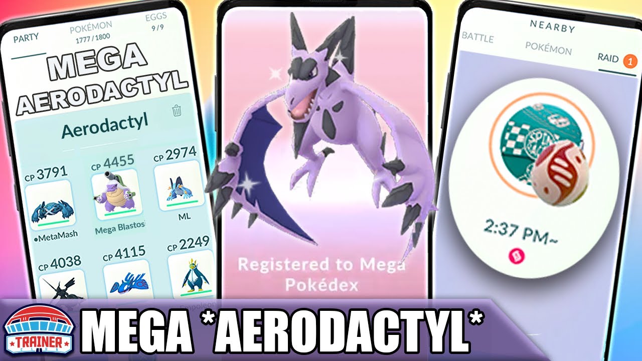 Shiny Mega Aerodactyl Raid-Evolution Pokemon Go Mountain Event