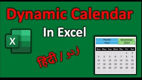 Create a Fully Dynamic Calendar in Excel | Step-by-Step Tutorial
