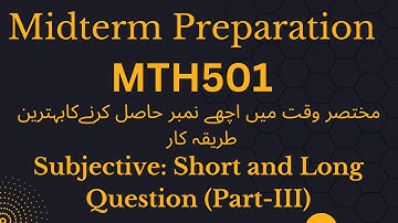 Mth501 Midterm Most Important Question Part-III Fall 2024| 100% mth501 midterm preparation fall 2024