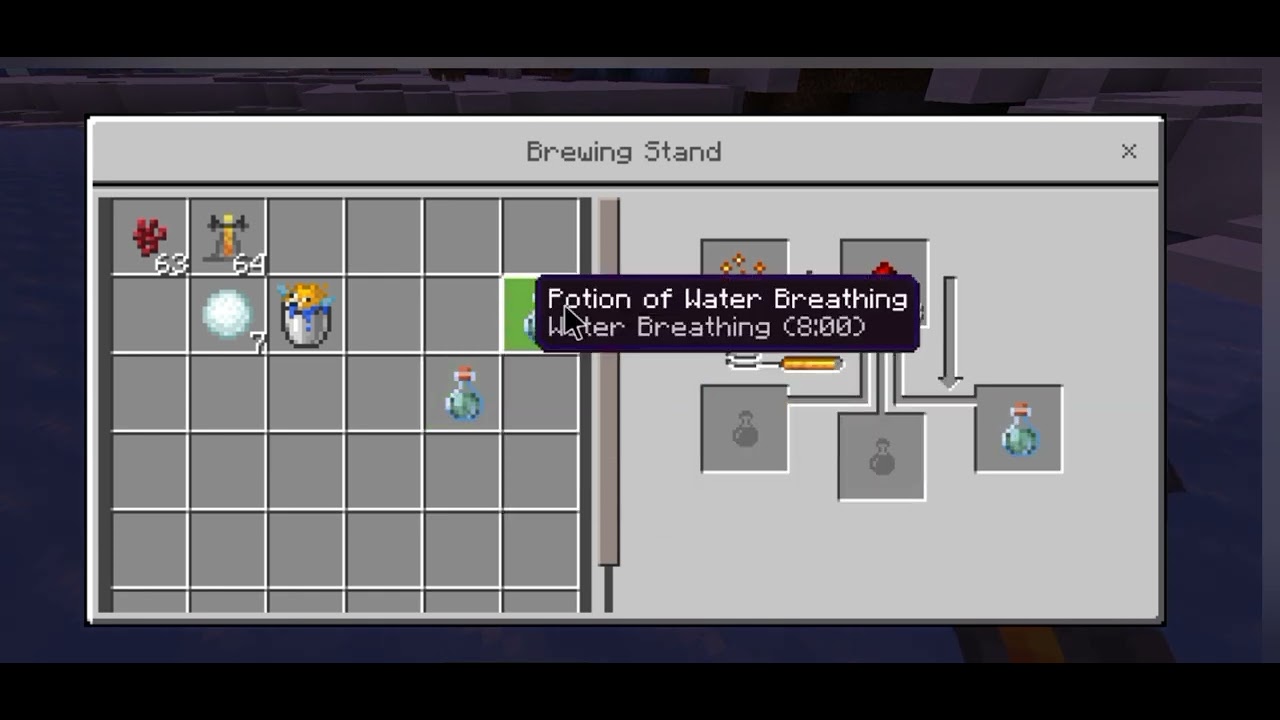 Minecraft game a potion of water Breathing কিভাবে তৈরি করবো # Minecraft video # 