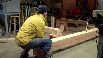 Massive Timber Framing Project with Alaskan Chainsaw Mill – Sill Beam Cut and Setup