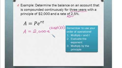 Algebraic Connections - Compounding Continuously