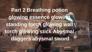 Conan Exiles Breathing potion glowing essence glowing standing torch glowing wall torch glowing stic