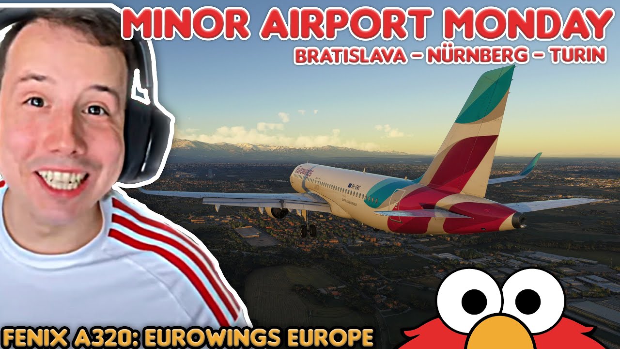 Minor Airport Monday ✈️ Eurowings Europe A320: LZIB Bratislava - EDDN Nürnberg - LIMF Turin