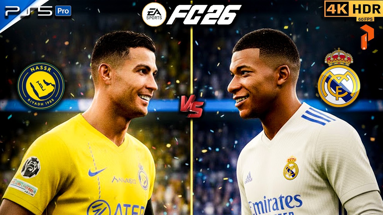 EA Sports FC 26—PS5 4K HDR  Al Nassr  vs Real Madrid Cristiano Ronaldo vs Kylian Mbappé #fc26 #ps5