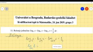 Prijemni Za Rudarsko-Geološki Fakultet 2019. Zadatak 11- Logami
