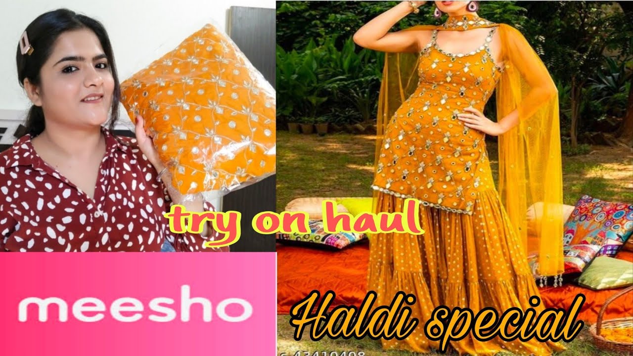 Meesho celebrity style outfits latest / meesho sharara haul Haldi