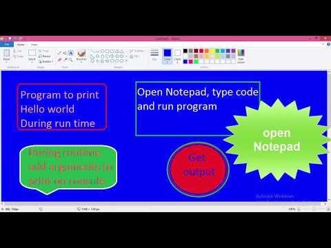 Program to print Hello World During Run time arguments