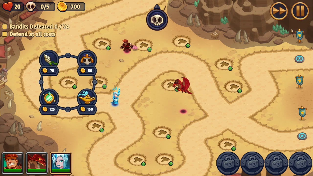 Realm Defense | Shattered Realms | Level 11 | Valley of the Bandit | 24 Bandits | Sunken Sands