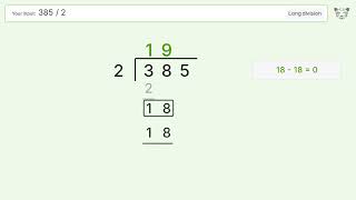 Long Division Problem 385/2: Step-by-Step Video Solution