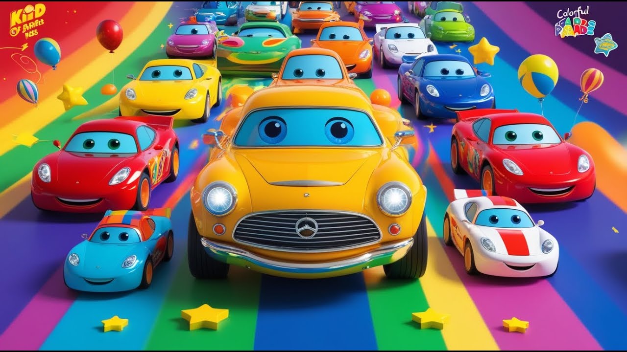 Learn Colors with Fun and Exciting Cars Parade | Kids Cars Songs - YouTube