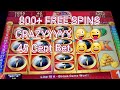**800  FREE SPINS**    ONLY 45 CENT BET    CRAZYYYYYYY  Quest for riches slot machine 😀