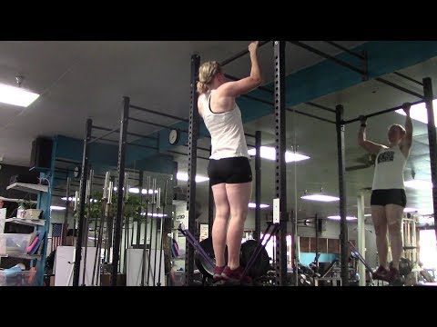 Assisted Pull Ups in a Squat Rack