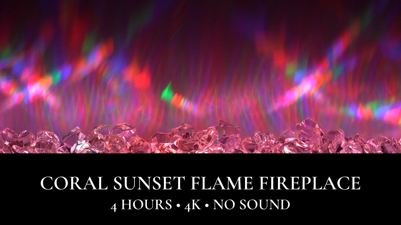 Coral Sunset Fireplace 4K | 4 Hours Tropical Vibes | No Music